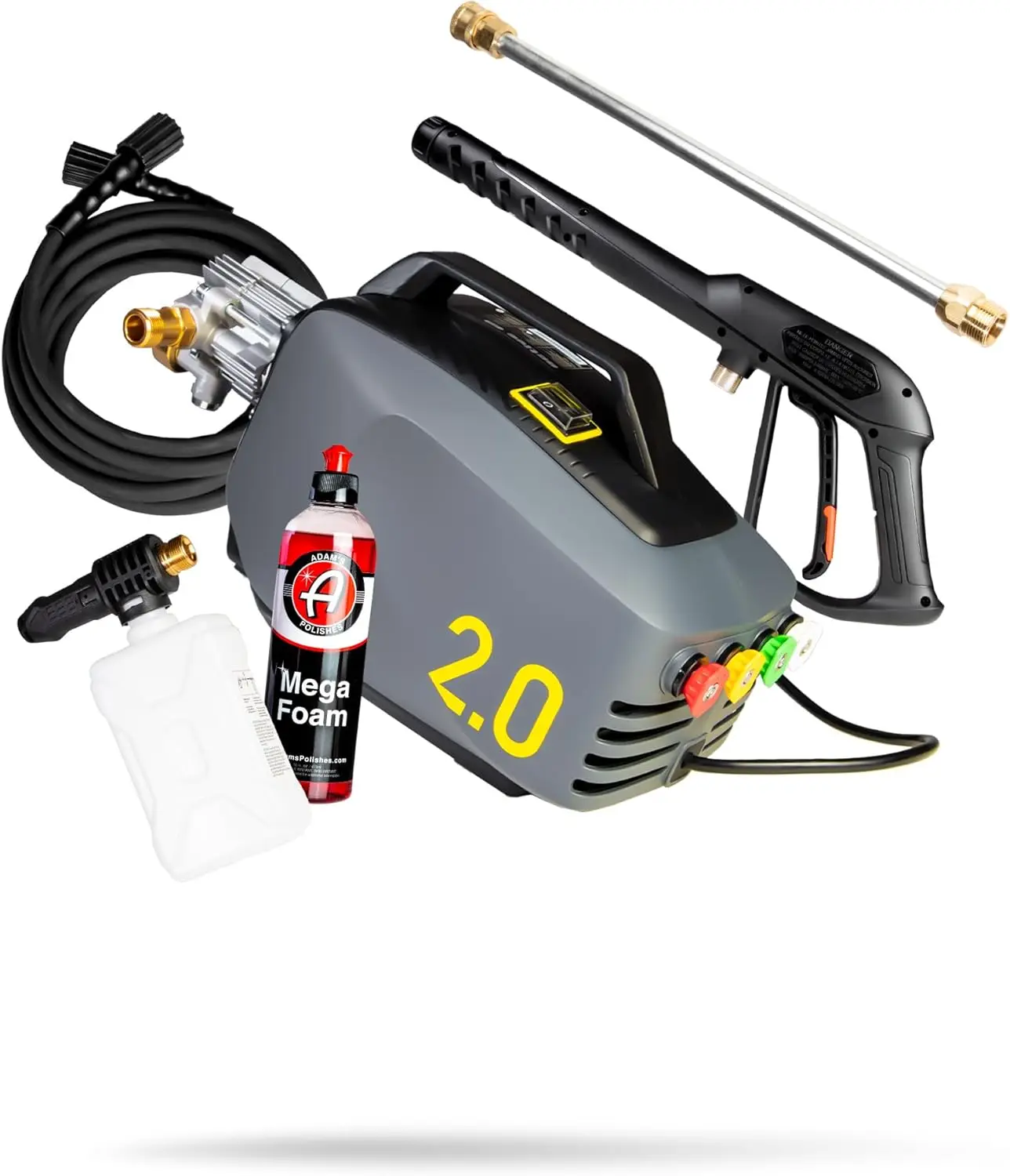 Adam's Polishes Active Pressure Washer 2.0 & Mega Foam Car Soap (5 Item) Powerful,Lightweight, Portable Electric Pressure Washer