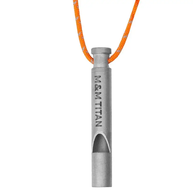 Titanium Survival Whistle Titanium High Decibel Survival Whistle With Rope High Frequency Outdoor Survival Supplies Portable