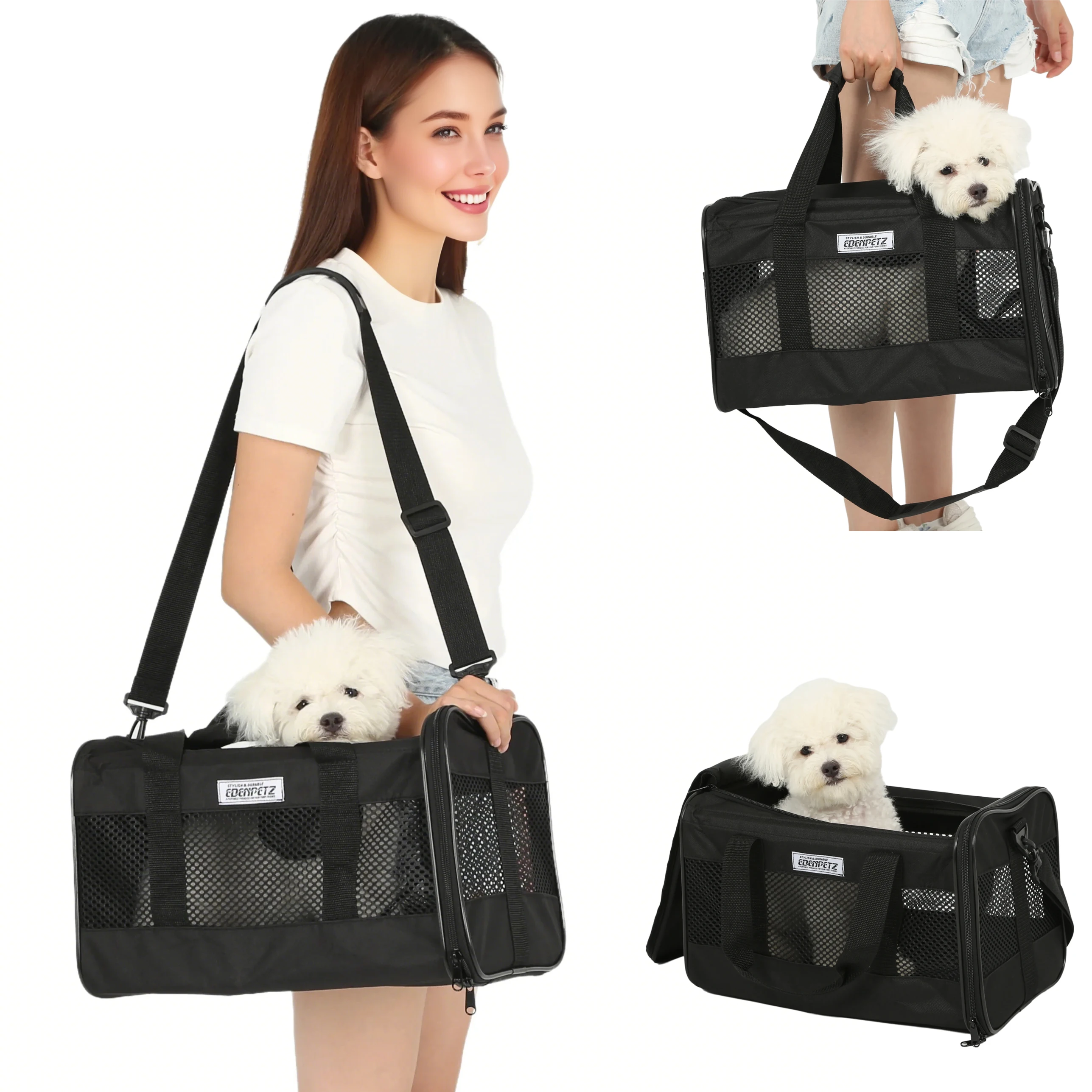 

EDENPETZ Portable Pet Dog Cat Carrier Fashion Breathable Outdoor Travel Puppy Carrying Mesh Bag