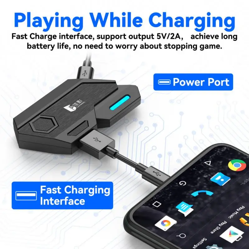 لوحة مفاتيح اليد اليسرى لوحة مفاتيح يدوية واحدة Gamwing Mix SE/Elite Mouse ومحول لوحة المفاتيح وحزمة كومبو لألعاب Android المحمولة