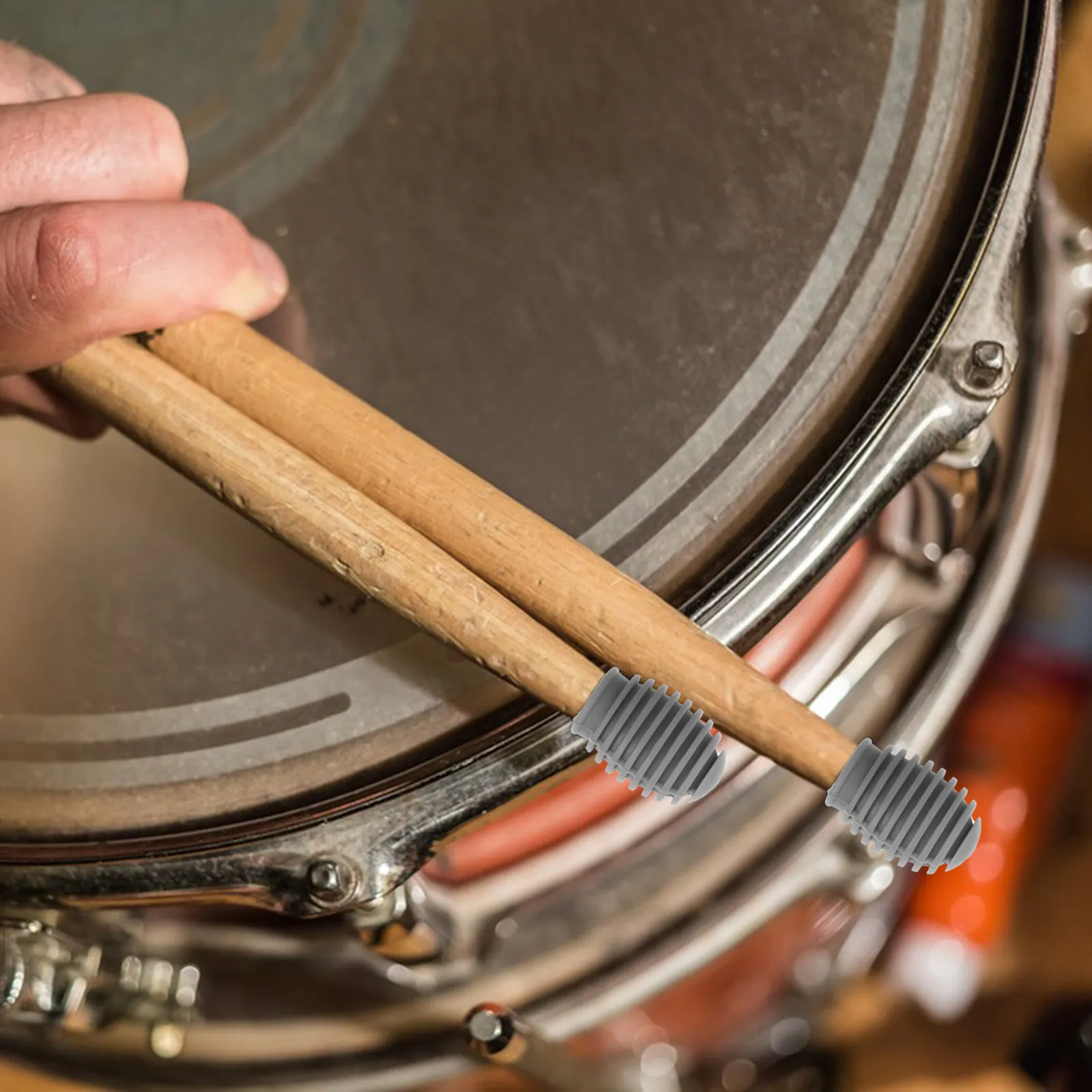 4Pcs Drumstick Practice Tips Silicone Mute Caps Reduce Drumming Noise Improve Sound Clarity Drumstick Head Covers Drum Stick