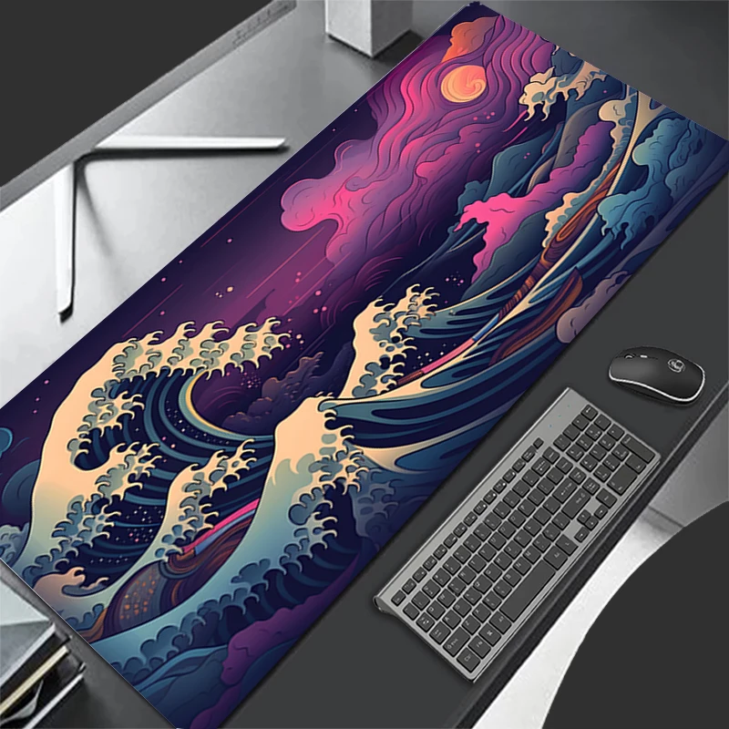 Mousepads Japanese waves Large Mouse Mat HD Pc MousePad Office Laptop Carpet Anti-slip Desktop Mouse Pad Multi-size Mouse Mats