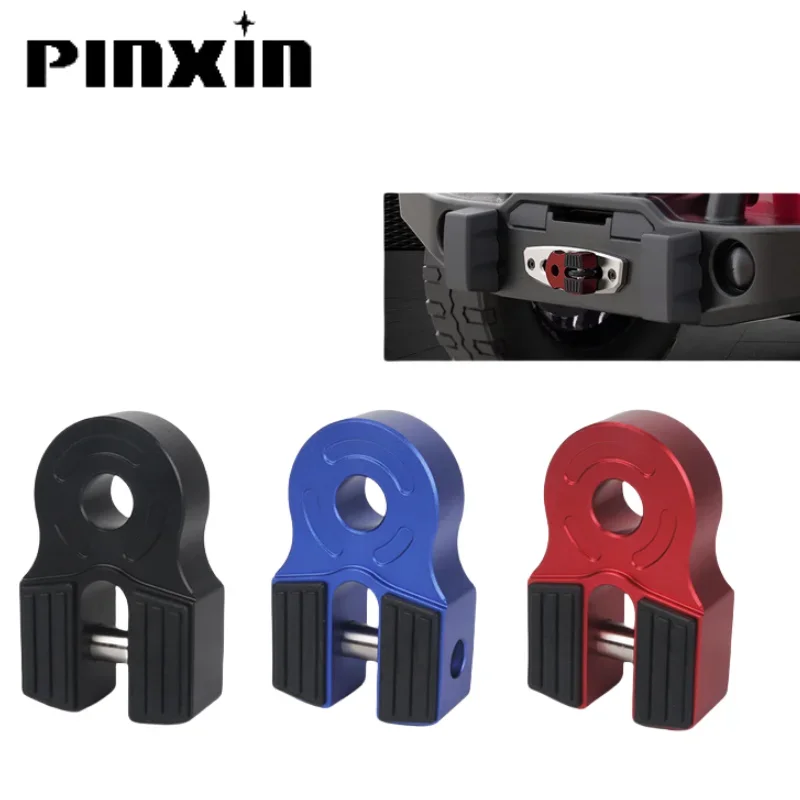 PinXin-manillo de cabrestante de aluminio, gancho de remolque plano con pasador de hierro y protector de goma Universal para camioneta ATV UTV SUV