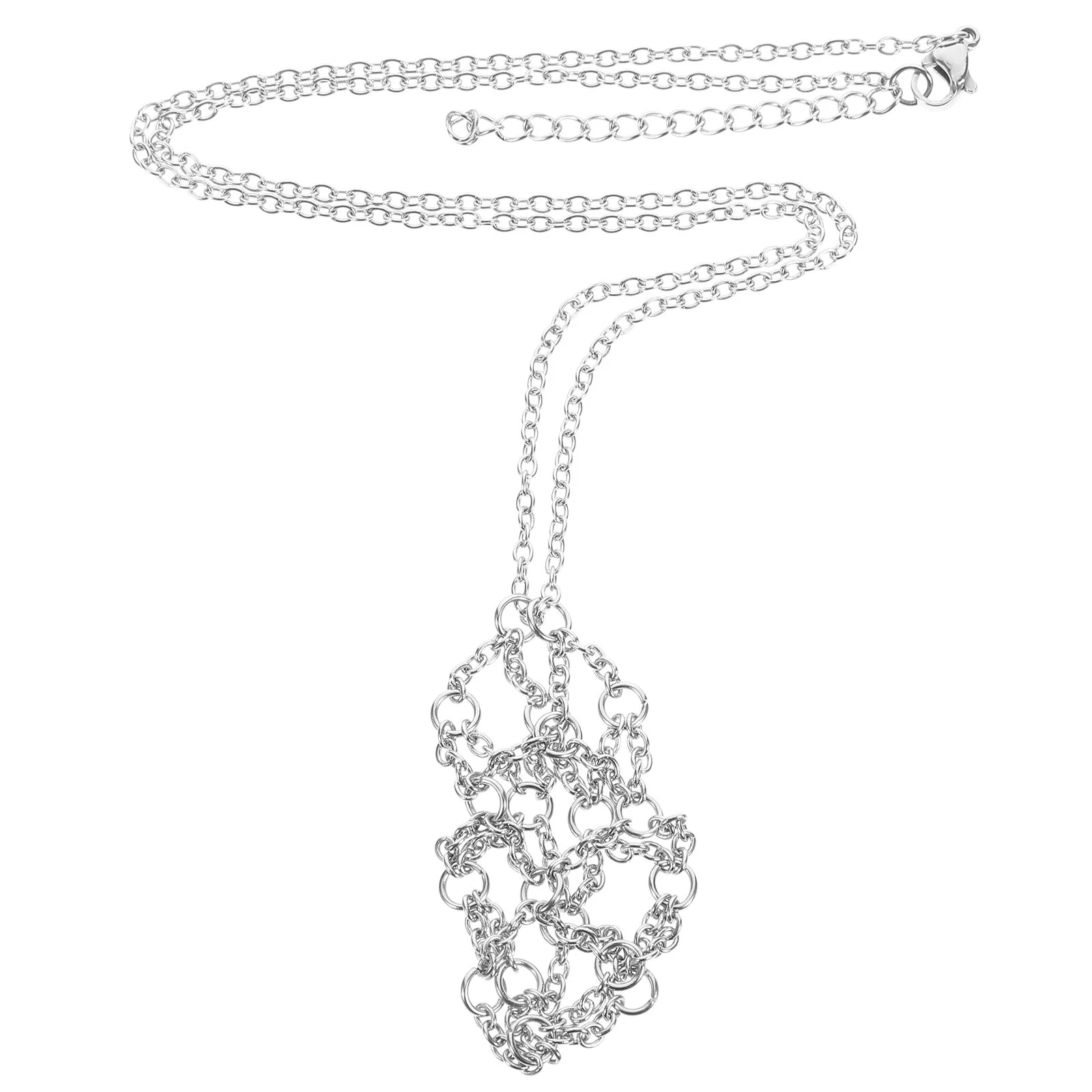 

Crystal Necklace Mesh Bag Jewelry Necklaces Stone Holder Metal DIY Supplies Cord Replacement Stainless Steel