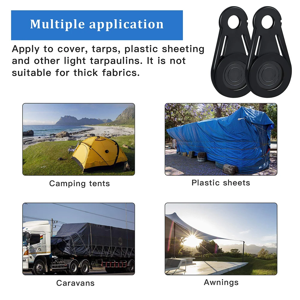 Tarp Clips Heavy Duty 10pcs Tarp Grabber Movable Canopy Clips for Outdoor Camping, Tent, Awning, Banner, Cover Swimming Pool
