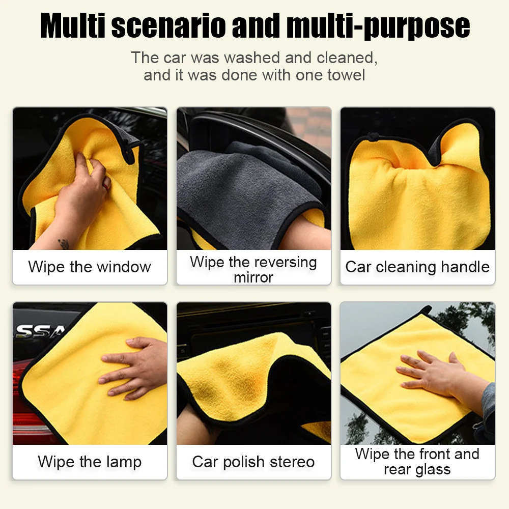 Car Wash Microfiber Towel Car Cleaning Drying Cloth Super Absorbent Car Cloth Thicken Soft Detailing Car Wash Towel Clean Tool