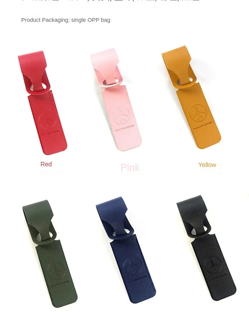 Männer Frauen Gelb PU Leder Gepäck Tag Tragbare Koffer Kennung Label Gepäck Boarding Tasche Tag Halter Reise Zubehör – Detail 4