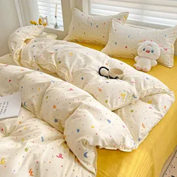 Summer Bedding Set 2024 Ins Twin Queen Duvet Cover Flat Sheet Pillowcase No Filler Girl Boys Hotel Home Bed Linens