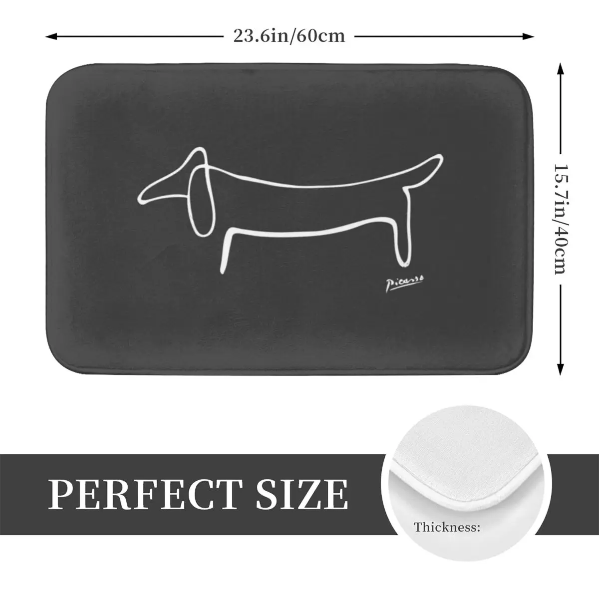 Pablo Picasso Wild Wiener Dog Dachshund Non-slip Doormat Floor Mat Cushion Carpet Rug for Kitchen Home Balcony Footpad Mats