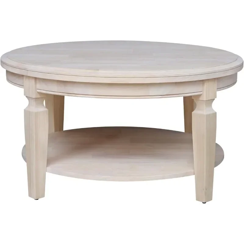 Table basse ronde non finie, usage résidentiel uniquement