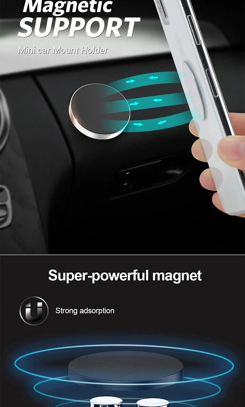 1/2 Stück Magnetische Handyhalterung fürs Auto Universelle Magnetische Halterung zum Aufkleben auf Armaturenbrett oder Wand für iPhone, Samsung, Xiaomi – Detail 9
