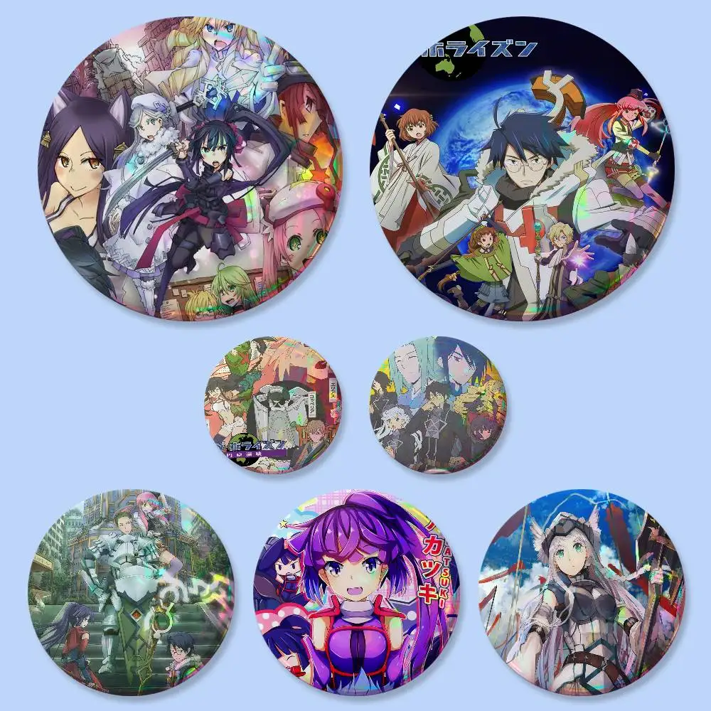Insignias Personalizables de Anime Log Horizon, Botones Redondos Creativos, Broches, Decoración para Bolsos, Accesorios para Fans
