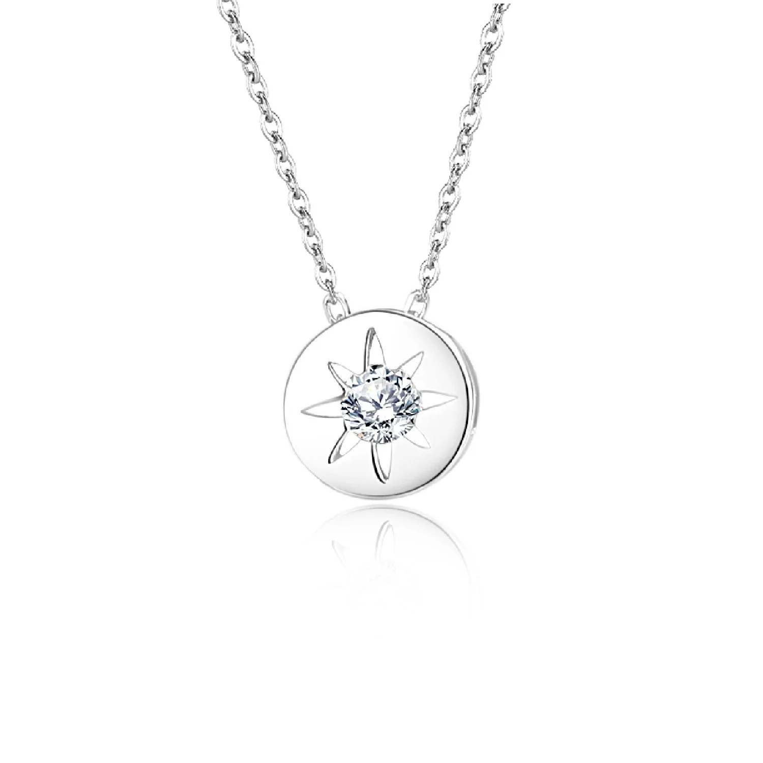 

Women's Luxury S925 Silver Necklace Eight Awn Star Diamond Zircon Rose Gold Silver Jewelry for Holidays Sweater Chain Expensive