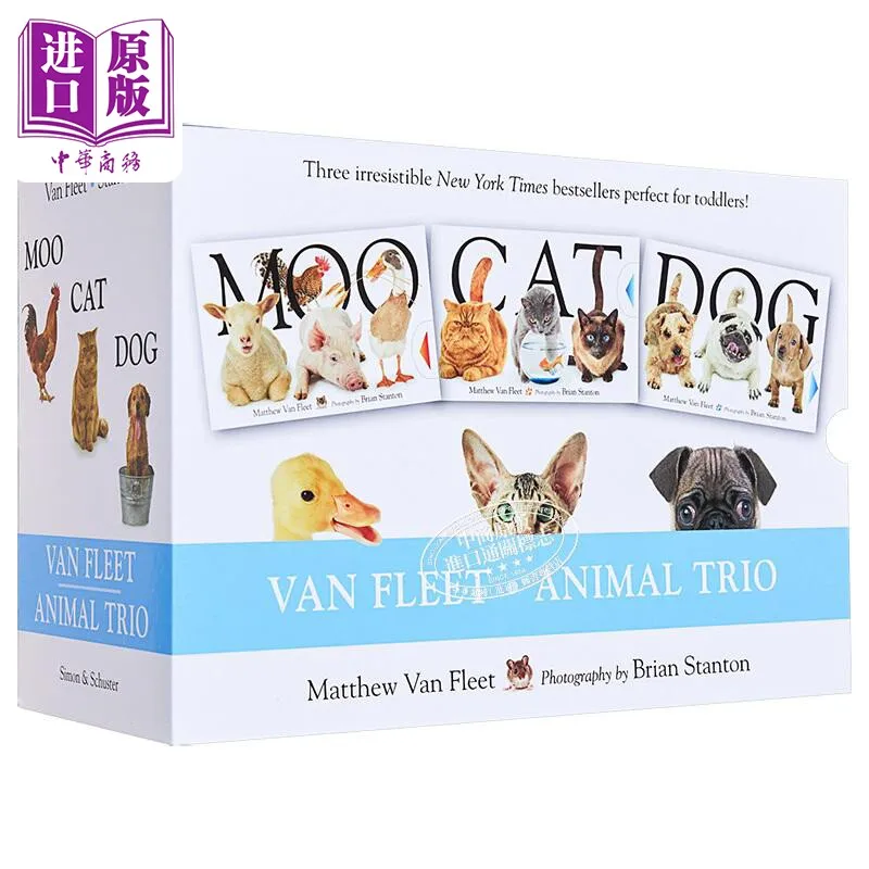 

3-Book Box Set Touch & Feel Board Books, Interactive Pop-Up Animal Learning, English Original for Toddlers Early Education