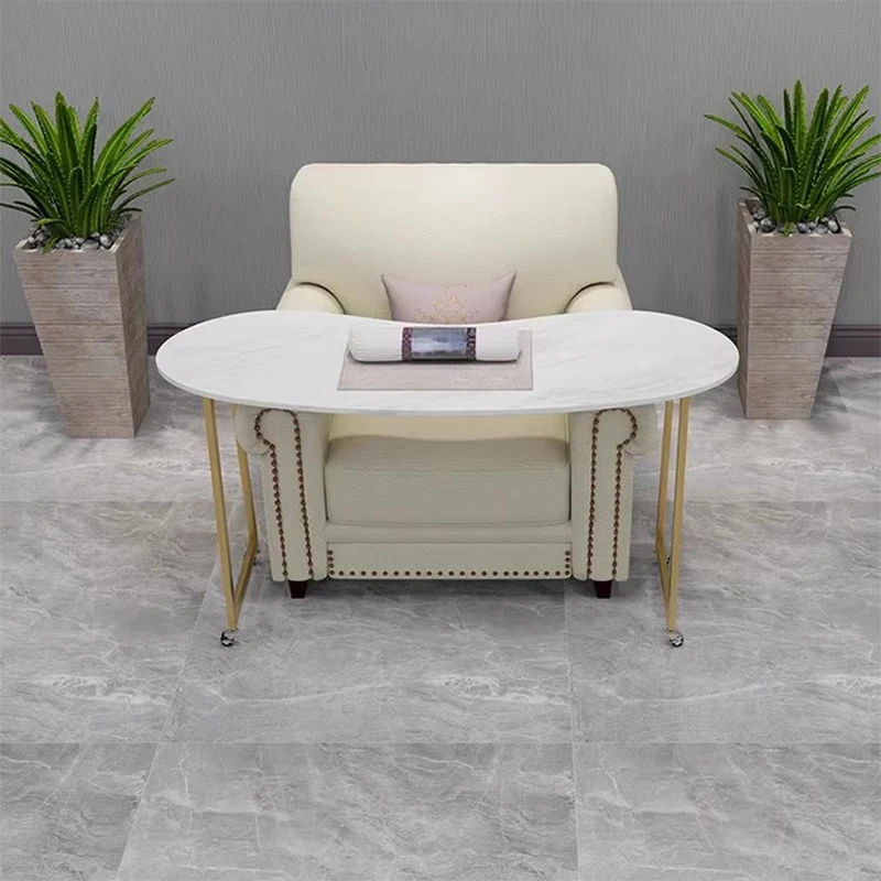 Movable Nordic Manicure Table Dressing Simple Cream Style Nail Tables Marble Tabletop Reception Commercial Furniture Mesas LLMT