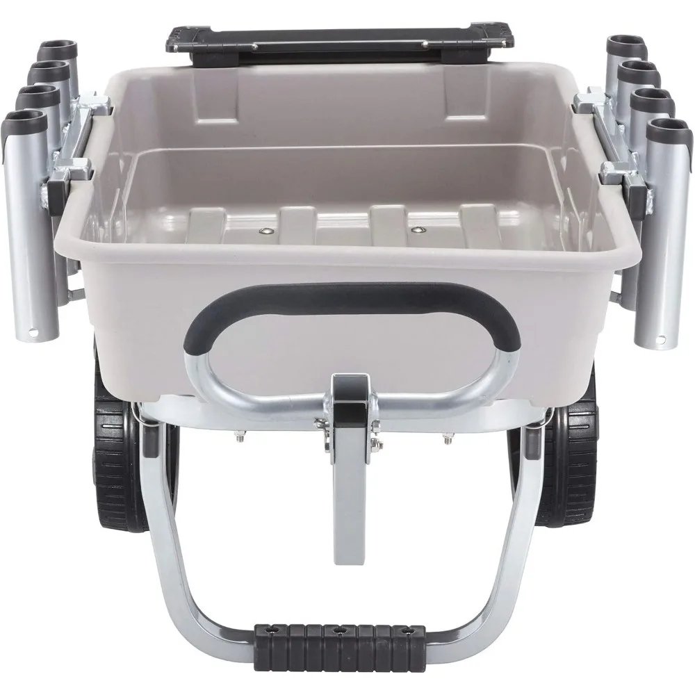 عربة سمك وبحري خارجية من الألومنيوم شديدة التحمل، 5 أقدام مكعبة، سعة 200 رطل، إطارات لجميع التضاريس مقاس 13 بوصة - متينة وVer