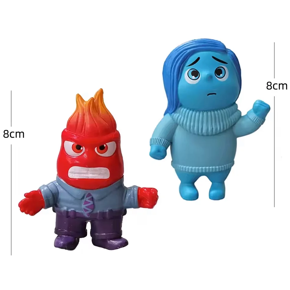 Nowa figurka akcji 8 cm z filmu Inside Out 2, postacie z kreskówki Radość, Strach, Zło, Smutek, Odgryz, Model lalki, figurki, prezent dla dzieci
