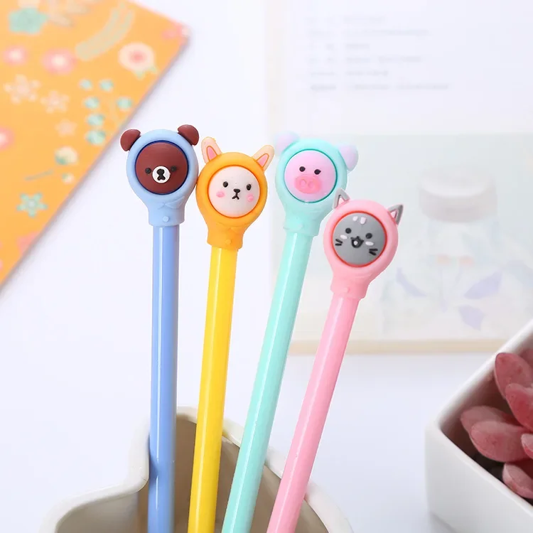 

40pcs creative stationery student gel pen cute cartoon animal modeling pen school supplies factory wholesale B