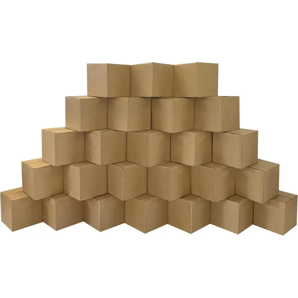 صناديق شحن متوسطة الحجم مكونة من 25 قطعة، مقاس 16 × 16 × 16 بوصة، ورق مقوى مموج متين لحلول البريد والتغليف #4