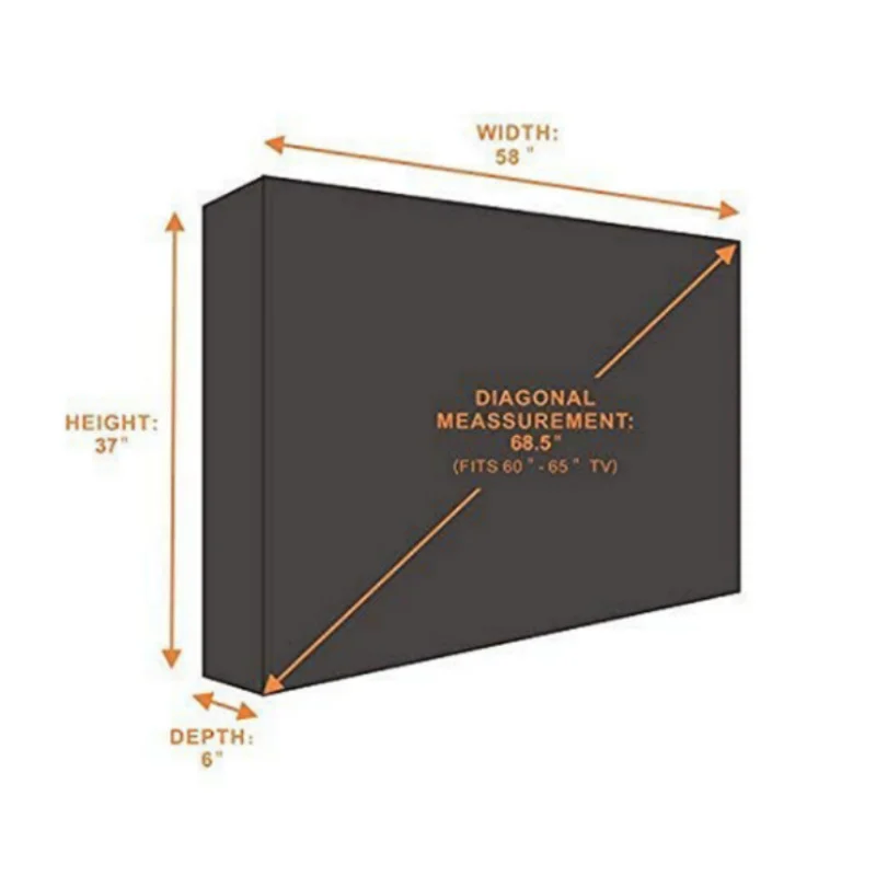 600D Outdoor TV Screen Protective Cover Monitor Protective Cover, Suitable for Indoor and Outdoor Use, Courtyard Garden, Protect