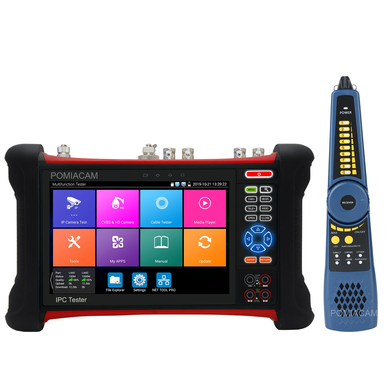 

All In One Monitor X7-MOVTADHS 7 inch CCTV Tester 8K H265 IP/8MP TVI CVI AHD/Analog camera tester with HDMI in/out, VGA input