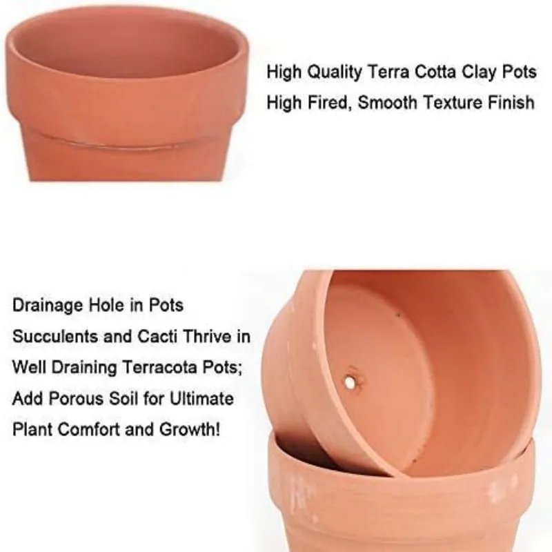 14 Pcs Mini Clay Pots Small Terracotta Pots 2.8 Inch Mini Flower Pots Succulent Nursery Ceramic Pottery Planter Mini Plant Pots