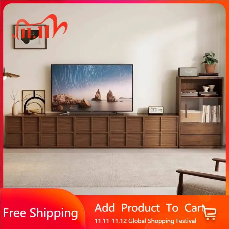 

Aesthetic Normal Heavy Tv Stand Alone Coffee Dark Brown Wooden Minimalist Tv Stands Living Room Office Muebles Trendy Furniture