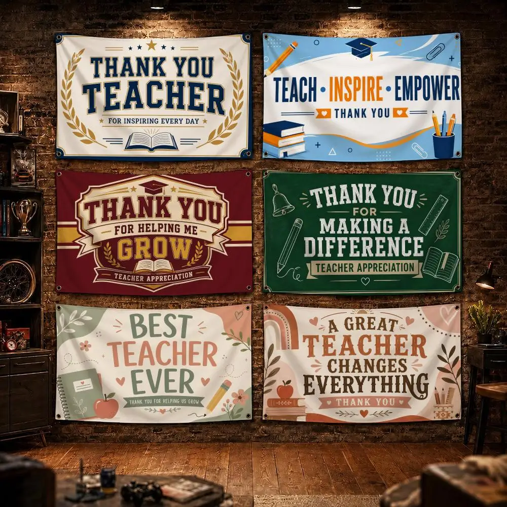 Teacher Appreciation Day Classic Thanks Flags Flags for Bedrooms Home Decor Items Outdoor Decors Garage Decoration Flaga