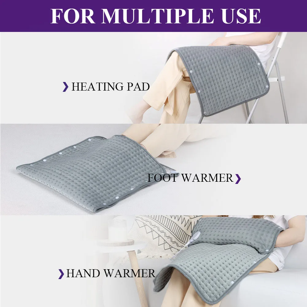 Extra Large Electric Heating Pad for Period Cramps Lower Back Pain Relief Timed Physiotherapy Heat Therapy Winter Warmer Mat