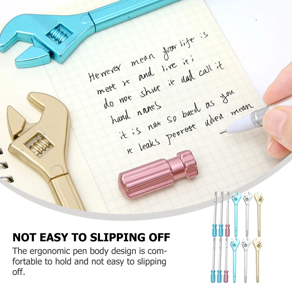 

12pcs Wrench Screwdriver Shaped Pens Smooth Writing Ink Pens For Students School Office Portable Gel Pen Multi-Function Tool