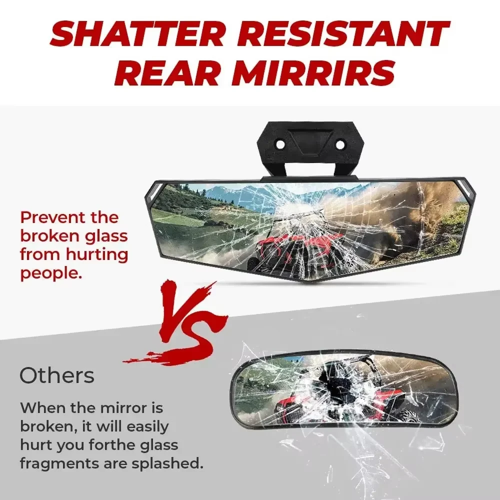 Center Rear View Mirror 2883763 Rearview Mirror Replacement Parts for Polaris RZR Pro R R 4 RZR Pro XP 4 Easy Installation