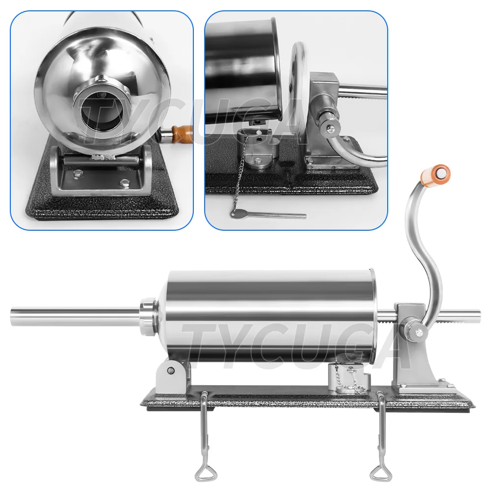 8.8LBS Stuffer per salsicce fatto in casa Macchina per rifornimento di salsicce in acciaio inossidabile Siringa per salsicce Riempitore di carne Macchina per salsicce per la cucina