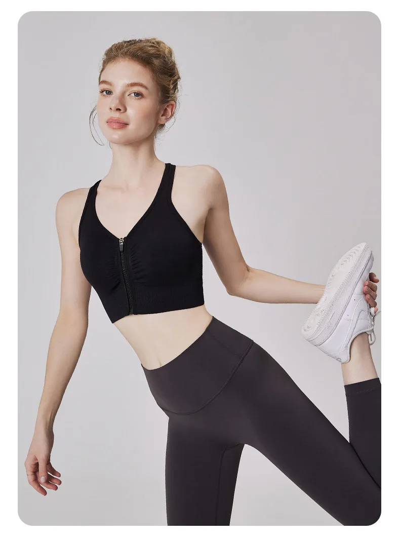 CZGUKE Damen Sport-BH mit Reißverschluss, Plus Size, stoßfester BH, Damen Yoga-Lauf-Fitness-BH, Damen-Unterwäsche – Detail 22