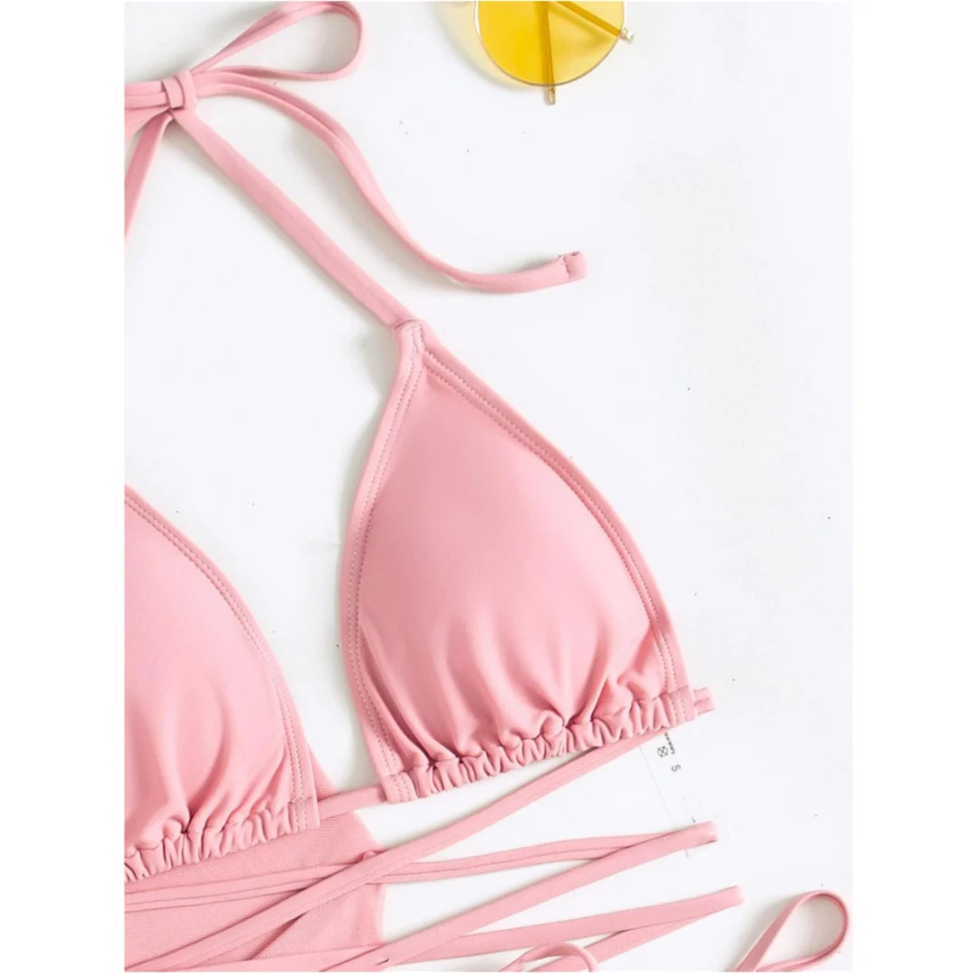 S - XL, mit Fransenrock, langärmeliges Bikini-Set für Damen, Badebekleidung, vierteiliges Bikini-Set, Badeanzug, Badebekleidung, Modell V7060. – Detail 40