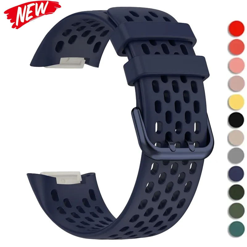 Armband für Fitbit Charge 5 Smartwatch, Ersatz-atmungsaktives Armband, Sport-Silikonarmband für Fitbit Charge 5 Zubehör