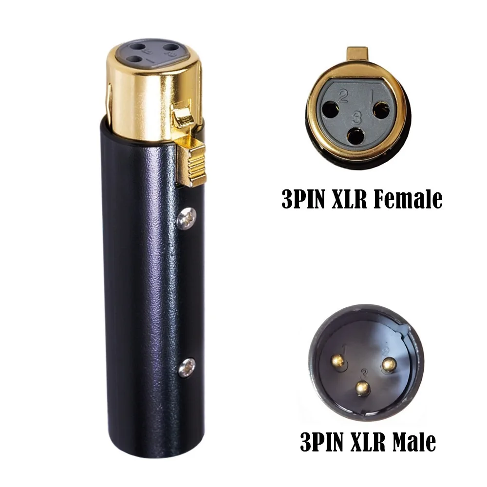 Gold Plated XLR 3Pin Female to Female Plug Adapter 3 Core Compatible with Microphone Mixing Console Canon Microphone Audio Cable