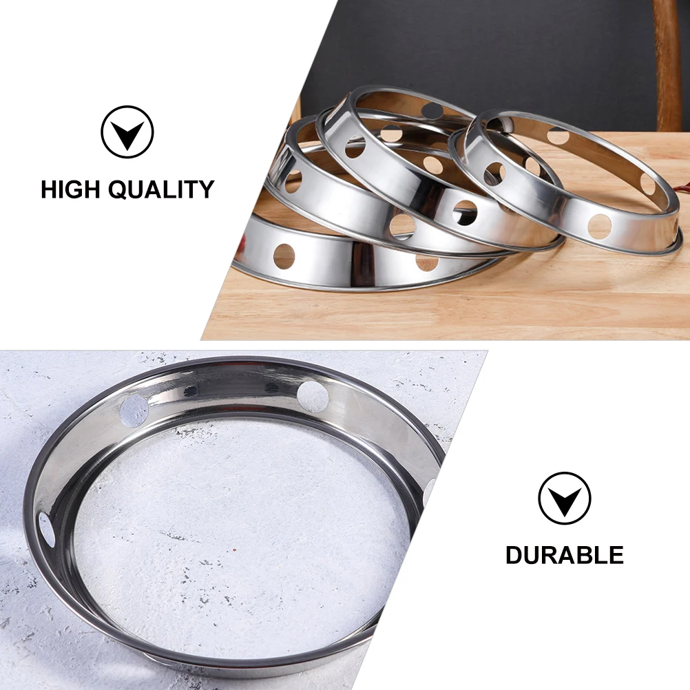 

2 Pcs Pot Rack Stainless Steel Heat proof Kitchen Holder Wok Hollow Design Easy Clean Durability Sturdy Stable Baking Pan