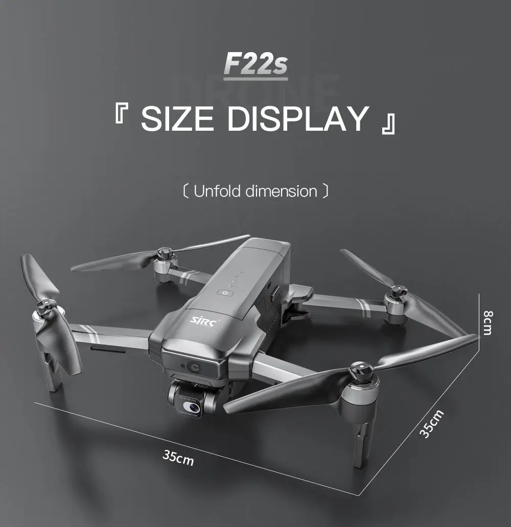 Drone professionnel F22S 4K PRO, Wi-Fi, 3.5km, 11.1V, 3500mAh, GPS, quadrirotor, télécommande avec caméra, diversifié, neuf