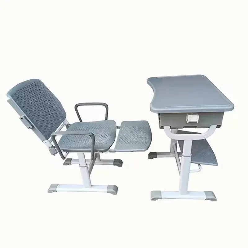 Hand-cranked lifting desks and chairs for primary and secondary school students, school foldable nap chairs, can lie flat for