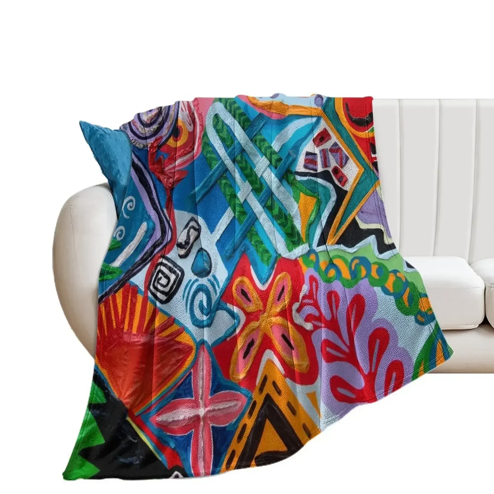 

Pacifika patchwork by Shonart Throw Blanket Shaggy Tourist Retros Blankets