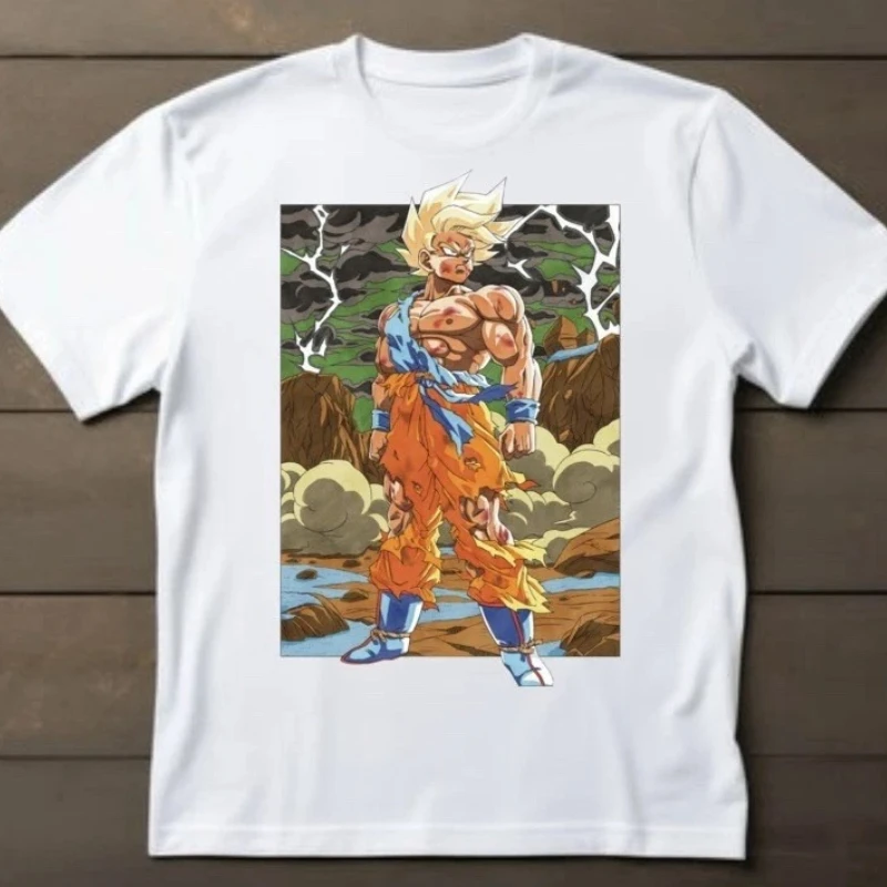 Dragon Ball Z Anime Goku Super Saiyan Printed T-shirt Men's and Women's T-shirt Men's Top Sports T-shirt Men T-shirt Summer Tee