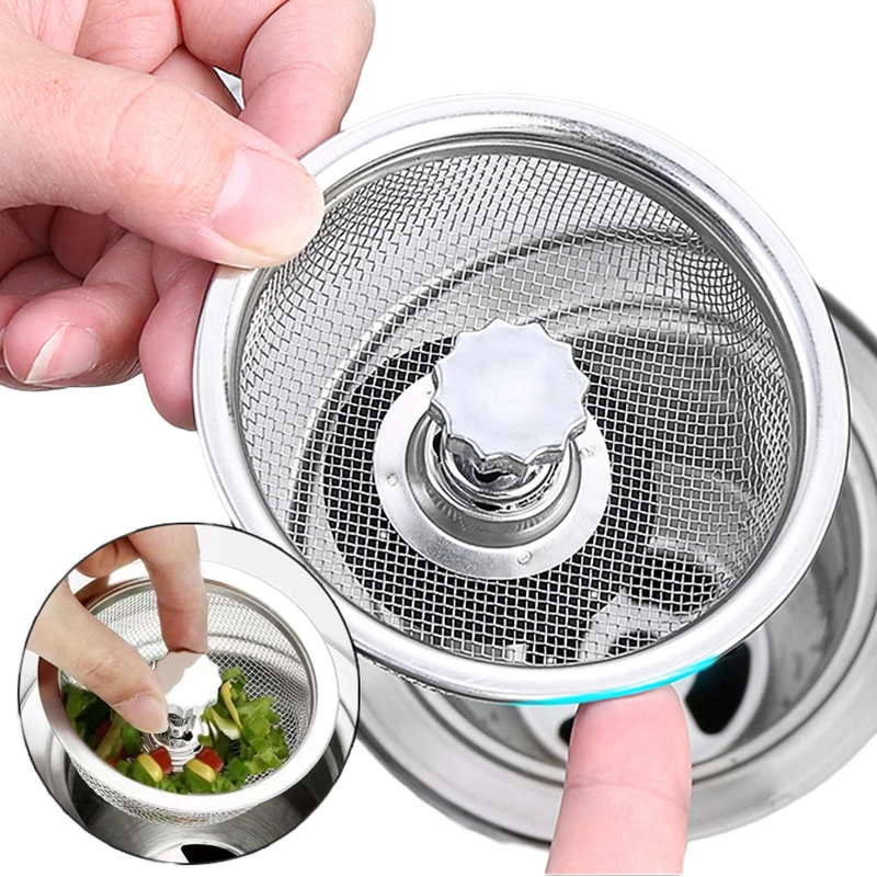 Stainless Steel Kitchen Sink Filter Mesh Sink Sewer Strainers Bathroom Floor Drains Catcher Waste Drain Hole Filter Trap Screen