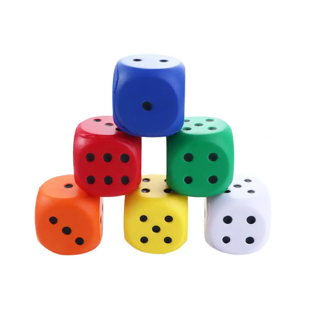 Amusing Props Length 6cm Finger Training Squeeze Solid Color Big Dice Sponge Dice Anti Stress Point Dice Pressure Relief