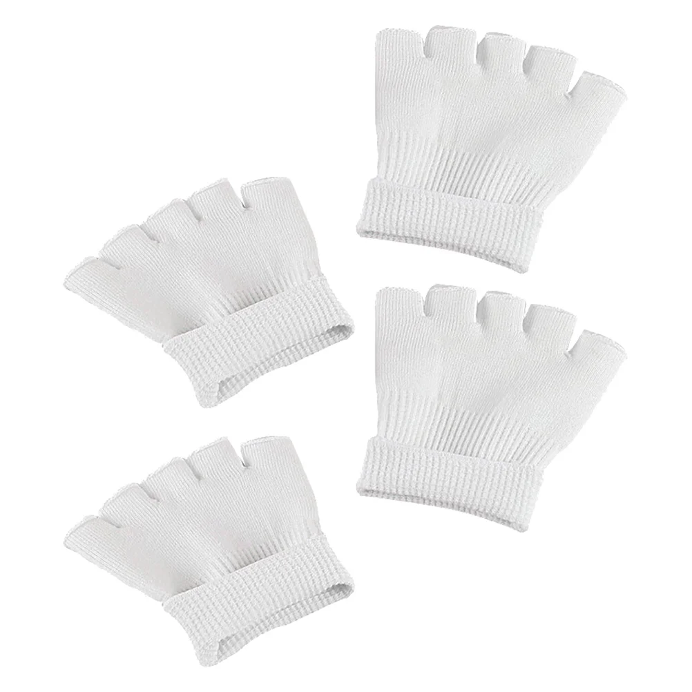 

2Pairs Moisturizing Gel Toe Socks Spa Foot Care Half Open Toe Soft Breathable Cotton Fiber Smooth Socks