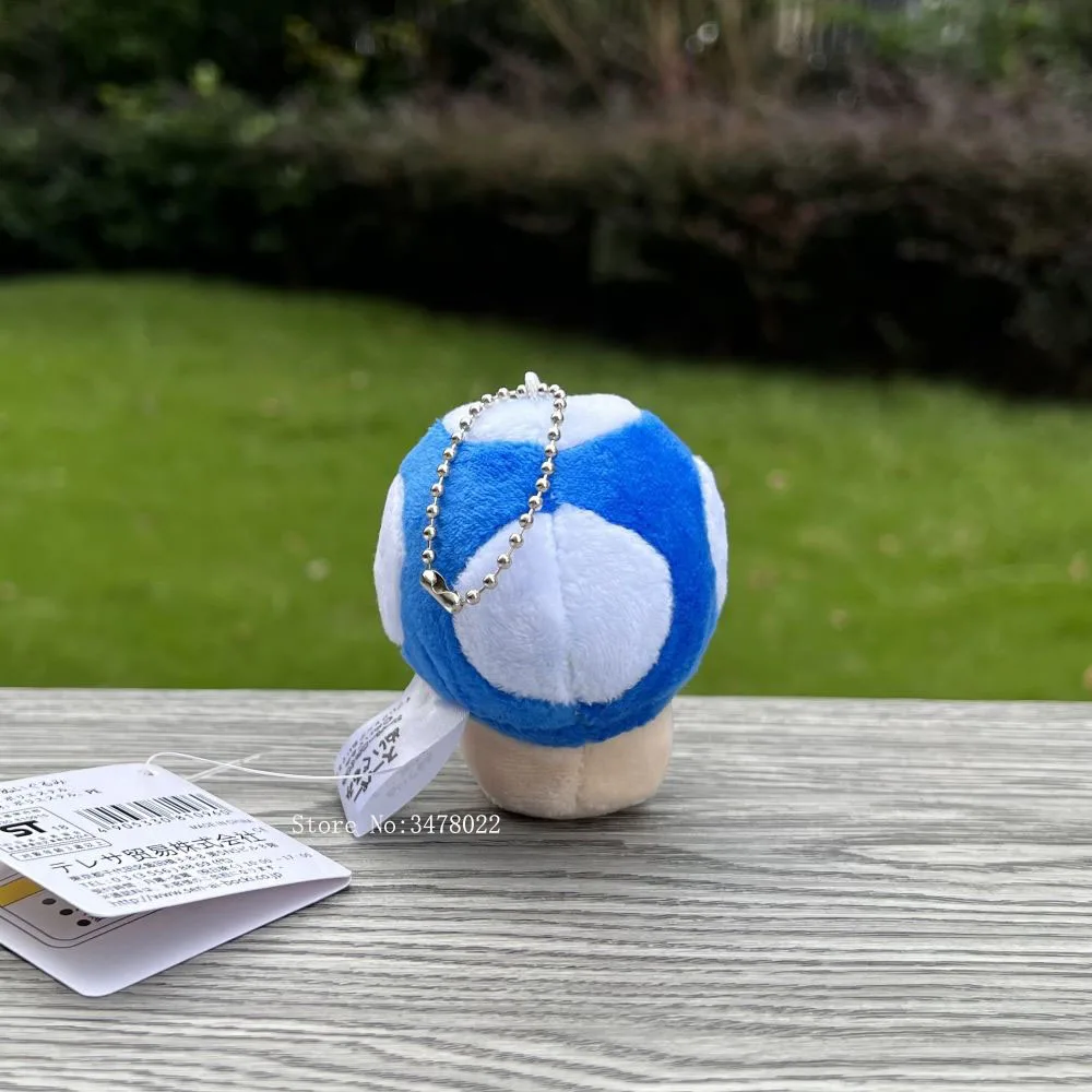 7cm Plüsch Niedliche Kröten-Pilz-Figur Rot Blau Stofftier Schlüsselanhänger Weiche Puppe – Detail 5