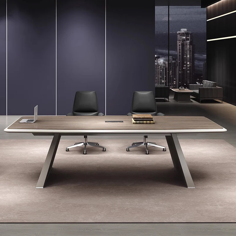 Conference table Long table Simple modern table and chair combination 6/8/12/20 people Large paint office training
