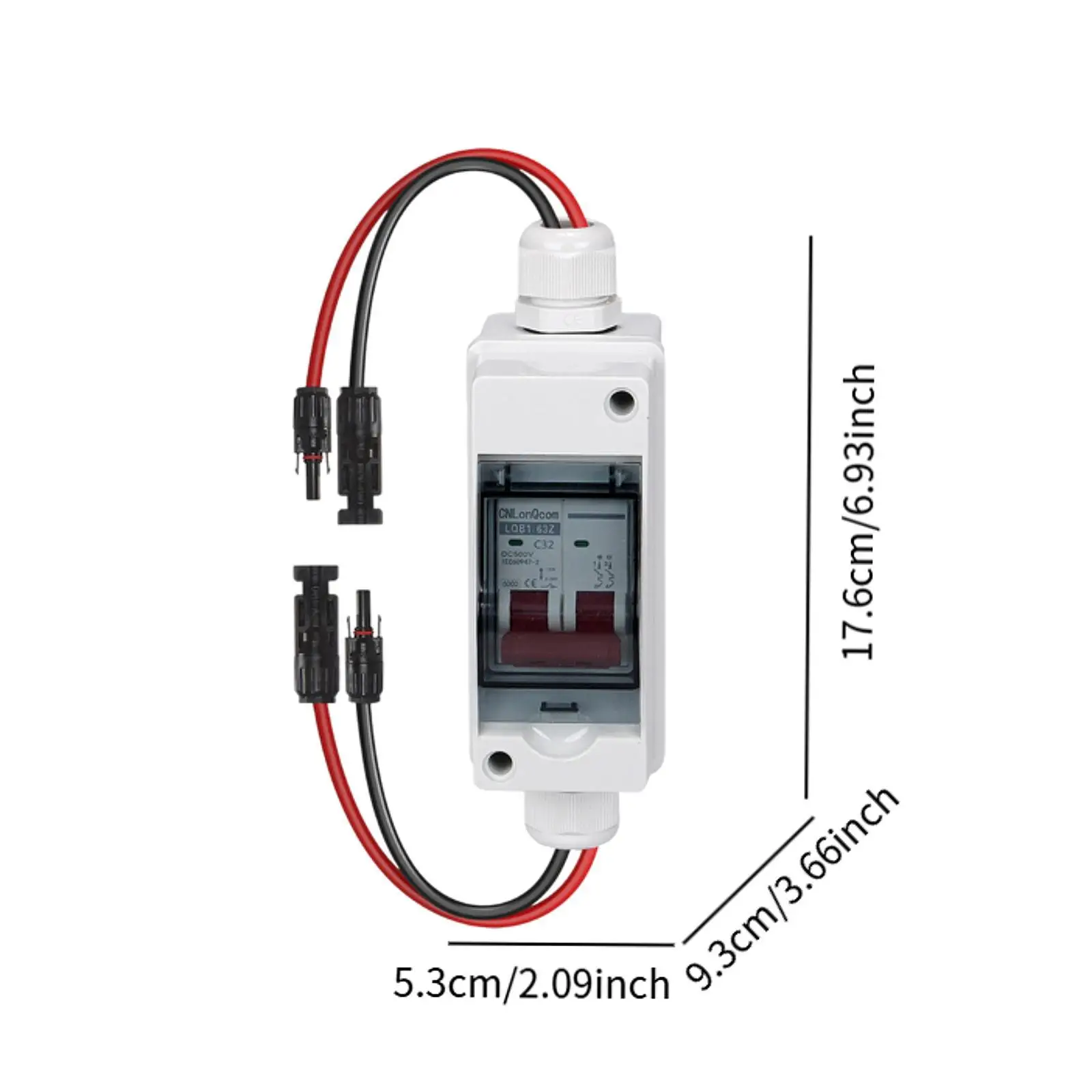 Reliable DC500V Waterproof Circuit Breaker Compatible for Mini Solar Panel Kit Small Space Installation