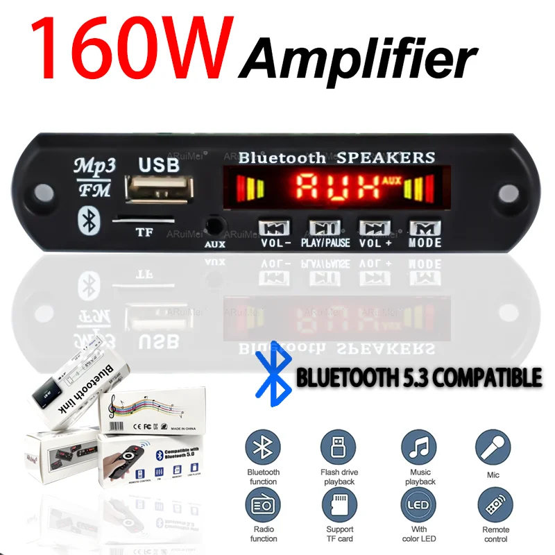 160 واط مكبر للصوت بلوتوث MP3 WMA APE فك مجلس 24 فولت 80 واط يدوي سيارة الصوت ميكروفون USB TF راديو FM لتقوم بها بنفسك مشغل موسيقى Mp3 #1