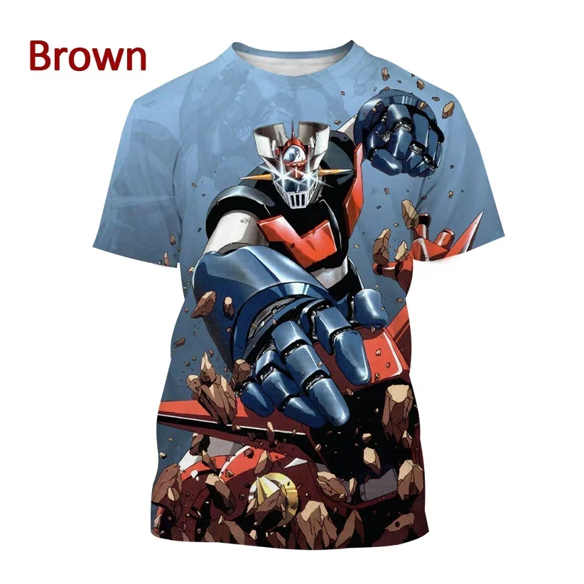 Summer Anime Mazinger Z 3D Printing T-shirt Short-sleeved Fashion Casual Unisex Hip-hop T-shirt Men's Street Harajuku Tops