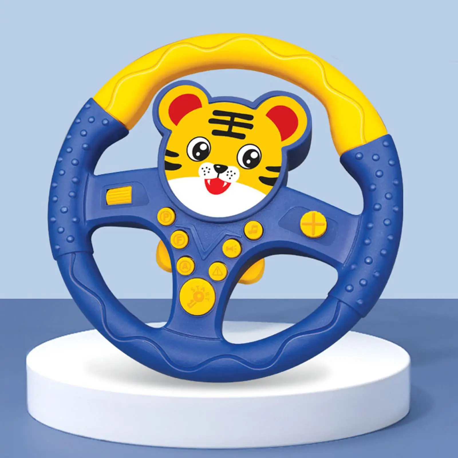 Steering Wheel Toy with Sound and Light Simulated Driving Controller Steering Wheel Car Seat Toy for Toddler Kids